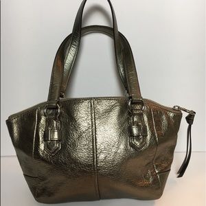 Gold Metallic Coach Handbag